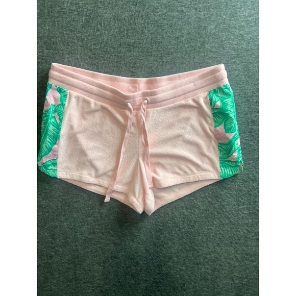 Vineyard Vines Pants - Vineyard Vines Banana Leaf Print Terry Shorts Flamingo Pink Women's Small